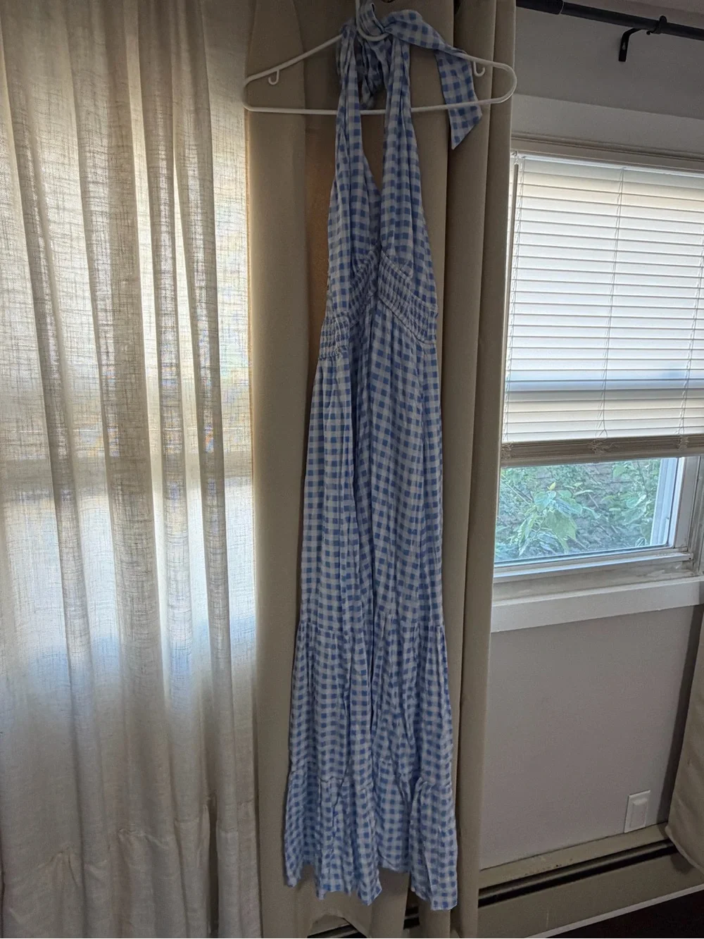 NWT | Zesica Gingham Halter Maxi Dress XL | Cottagecore